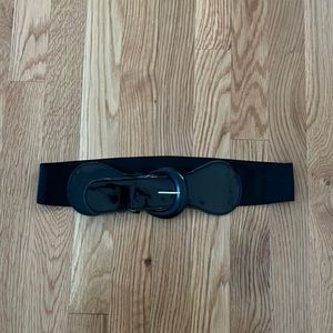 Chunky Black Elastic Belt Size Small
